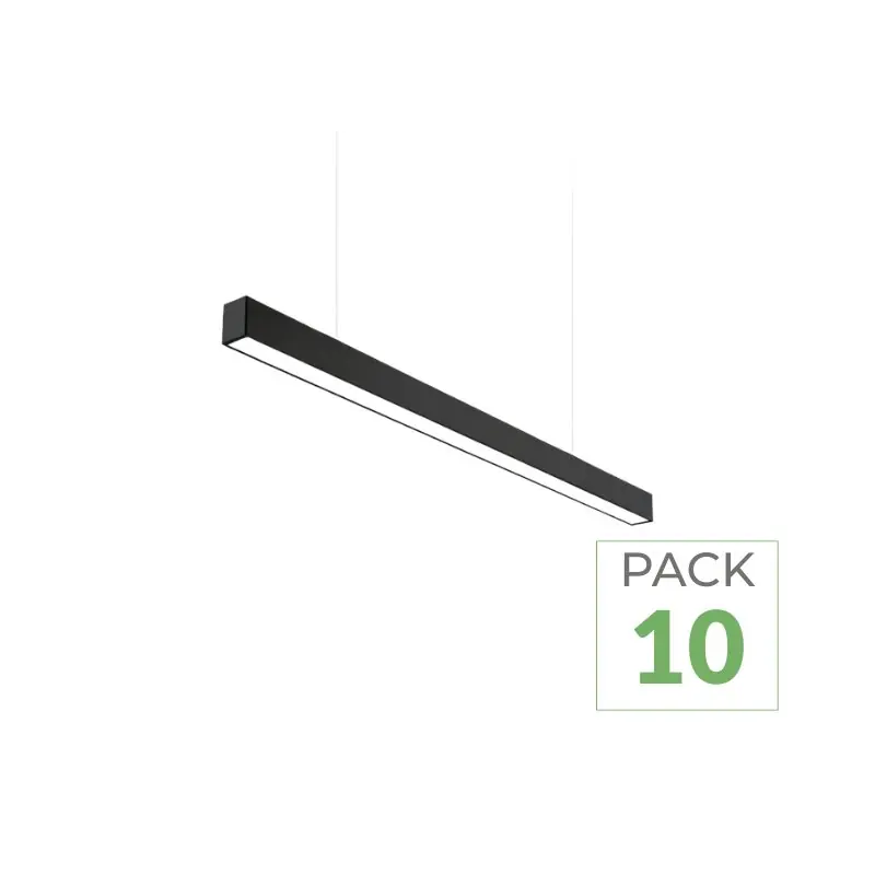 Suspension Linéaire LED 150cm 48W Interconnectable NOIR - Garantie 5 ans - Pack de 10