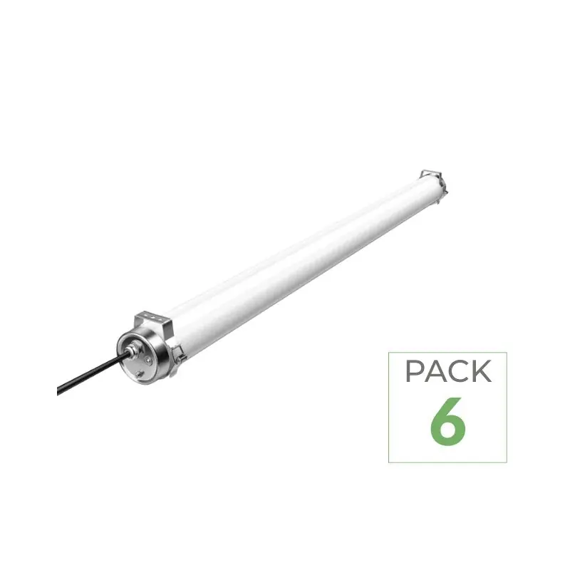 Pack de 6 - Réglette LED Étanche 120cm 40W IP69K - Garantie 5 ans