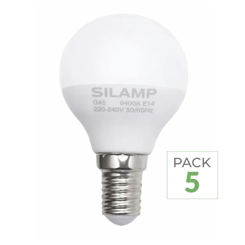 Pack de 5 - Ampoule E14 LED 8W 220V G45 300°
