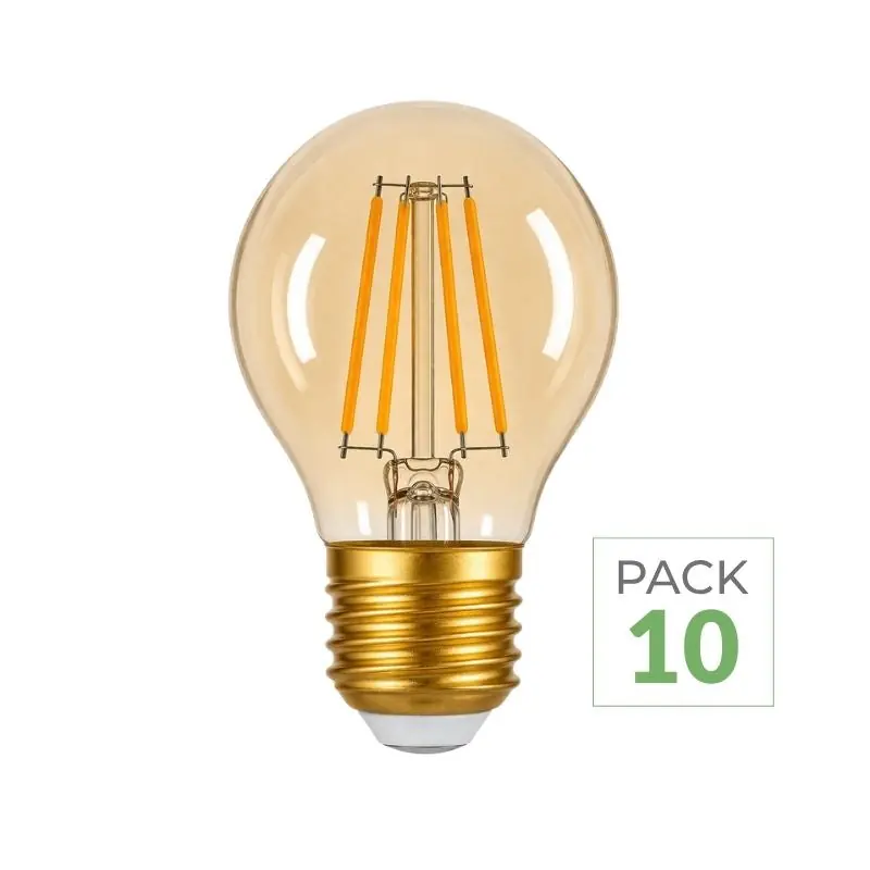 Pack de 10 - Ampoule E27 LED Filament 4W G45 240° Dimmable