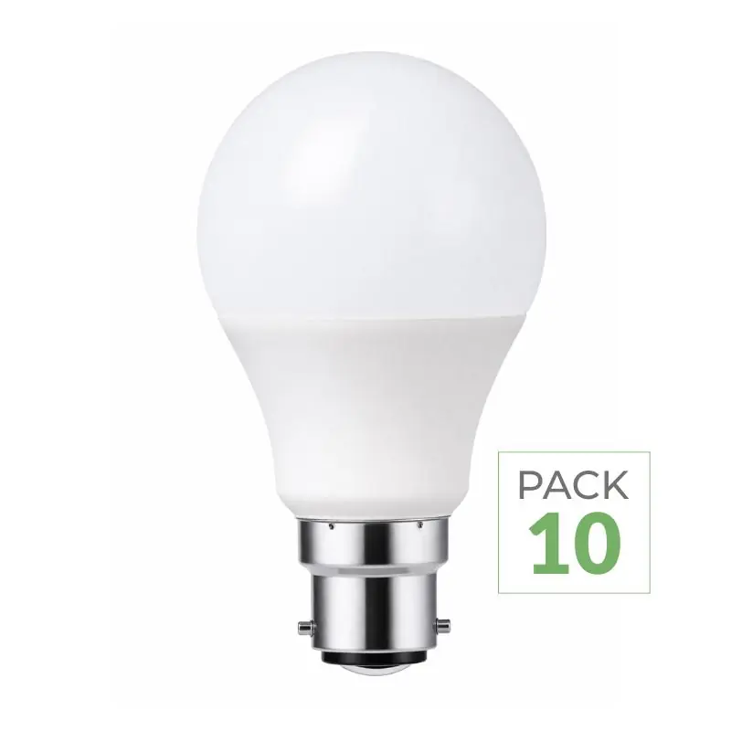 Pack de 10 - Ampoule B22 LED 9W 220V A60 270°