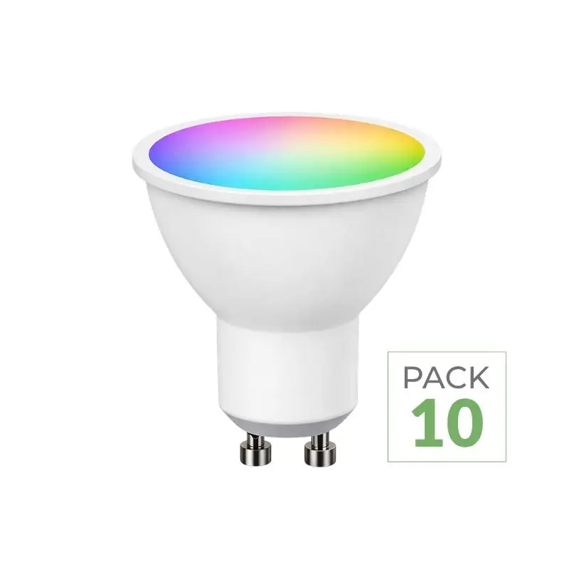 Pack de  10 - Ampoule LED Connectée Wifi GU10 4.5W RGBW