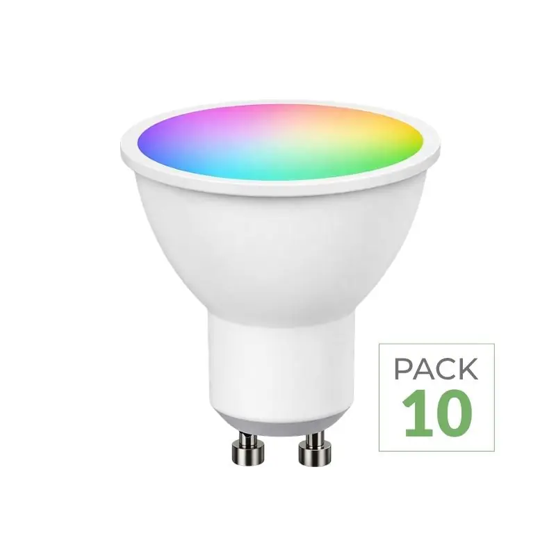 Pack de 10 - Ampoule LED Connectée Wifi GU10 5W RGBW
