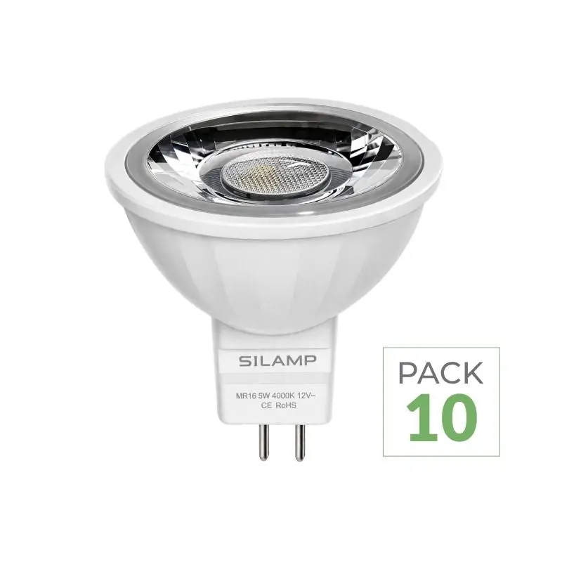 Pack de 10 - Ampoule LED GU5.3 \\/ MR16 12V 8W SMD 80°