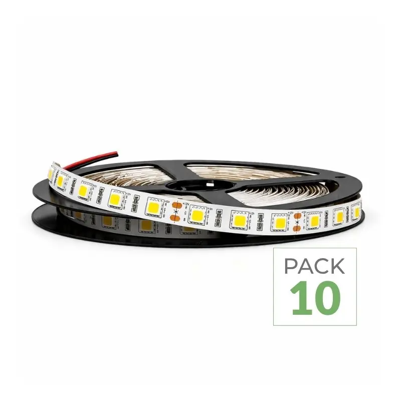 Pack de 10 - Bandeau LED 12V 5M 5050 60LED\\/m