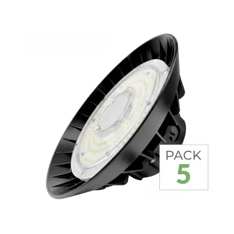 Pack de 5 - Cloche Industrielle LED 200W 120° NOIR