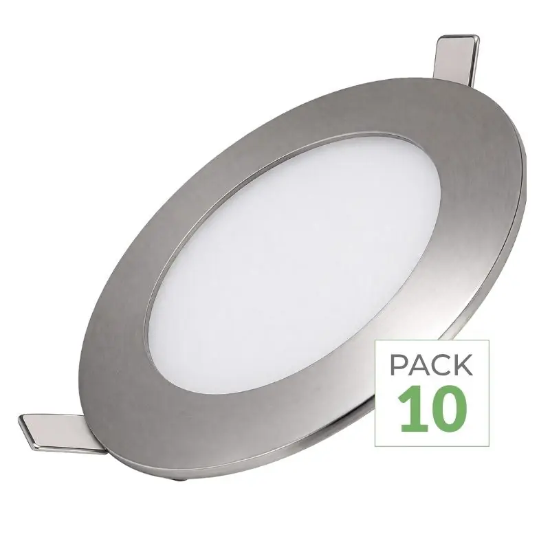 Pack de 10 - Downlight Dalle LED 6W Extra Plate Ronde