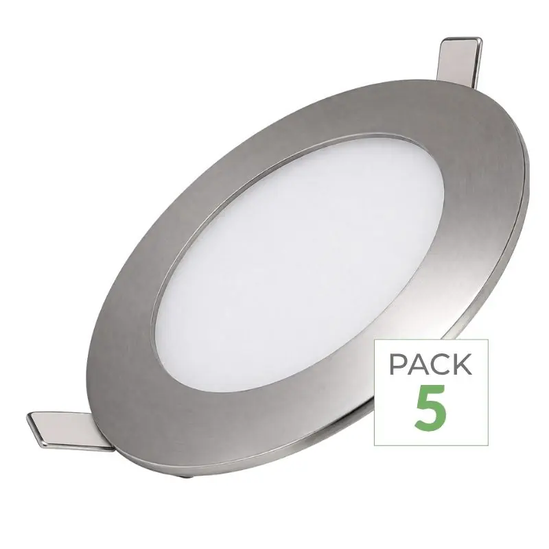 Pack de 5 - Downlight Dalle LED 6W Extra Plate Ronde