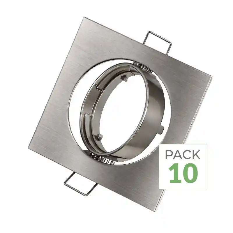 Pack de 10 - Kit Spot LED GU10 encastrable avec Ampoule LED 6W
