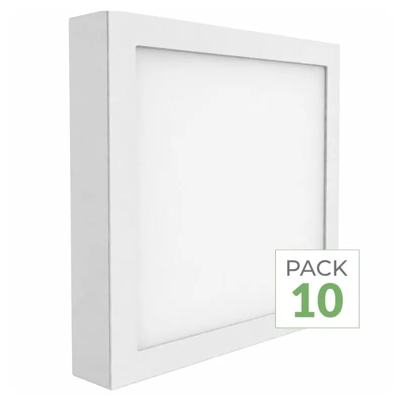 Pack de 10 - Plafonnier LED 24W 220V Carré