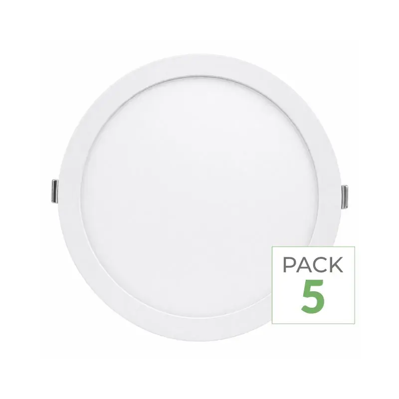 Pack de 5 - Plafonnier LED 24W Rond