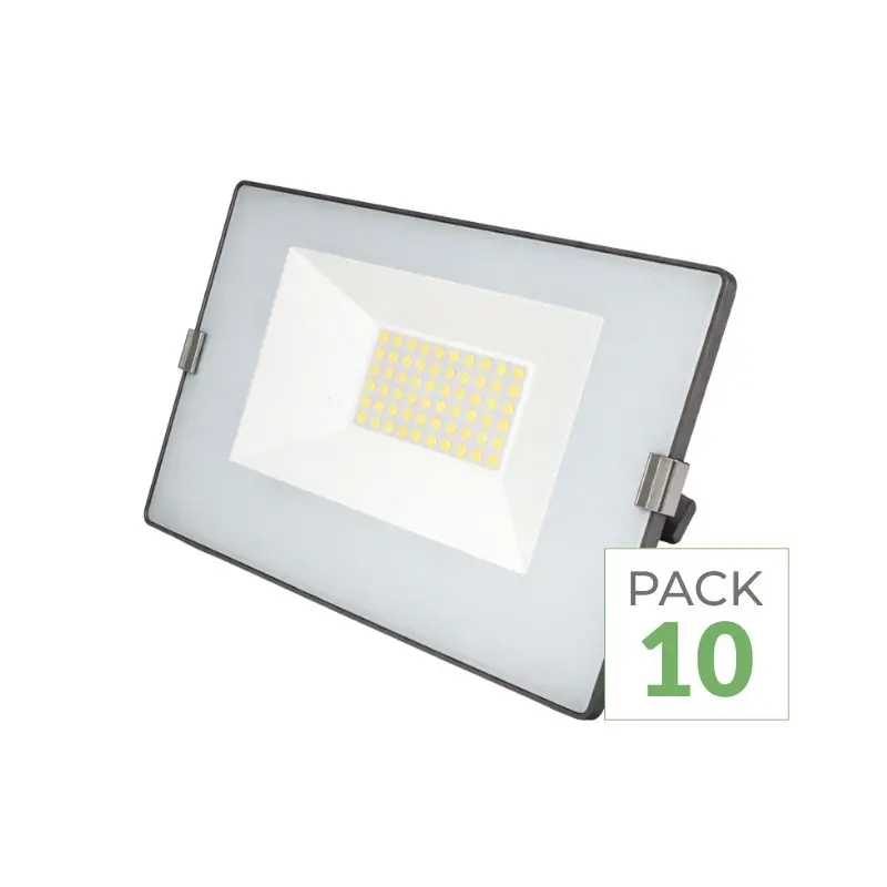 Pack de 10 - Projecteur LED Extérieur 50W IP65 BLEU GRIS
