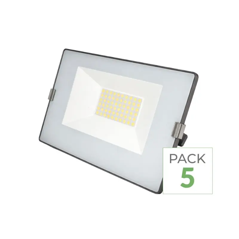 Pack de 5 - Projecteur LED Extérieur 50W IP65 BLEU GRIS