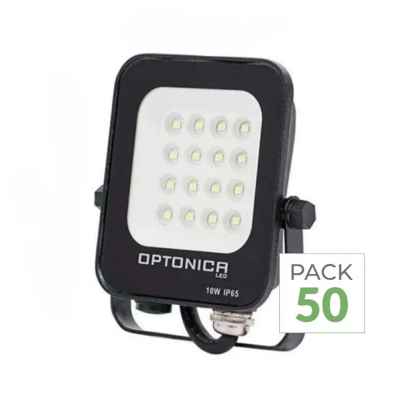 Pack de 50 - Projecteur LED Extérieur SMD 10W IP65 Noir