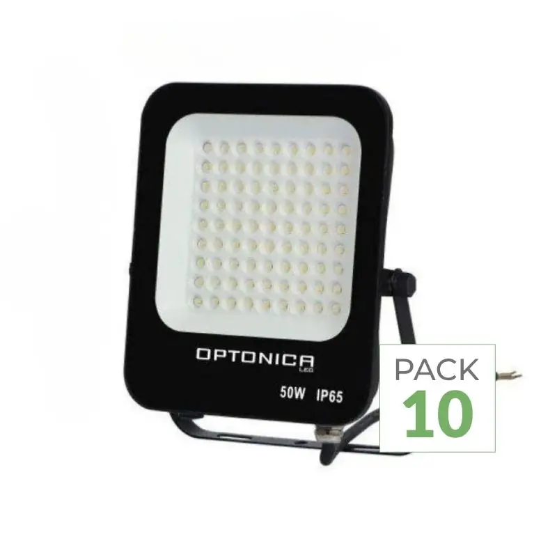 Pack de 10 - Projecteur LED Extérieur SMD 50W IP65 Noir