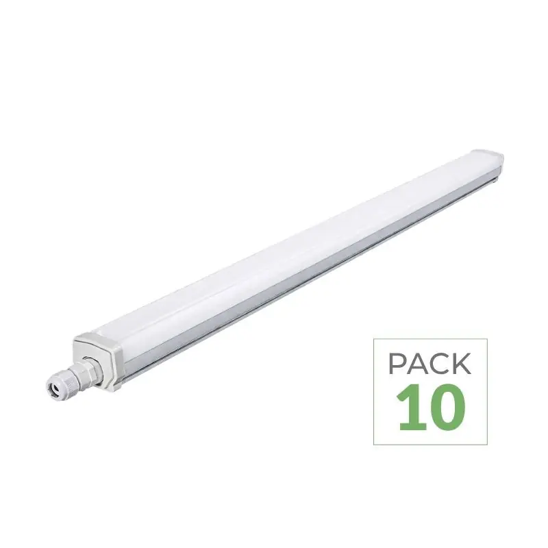 Pack de 10 - Réglette LED étanche 120cm 30W IP66 120lm\\/w