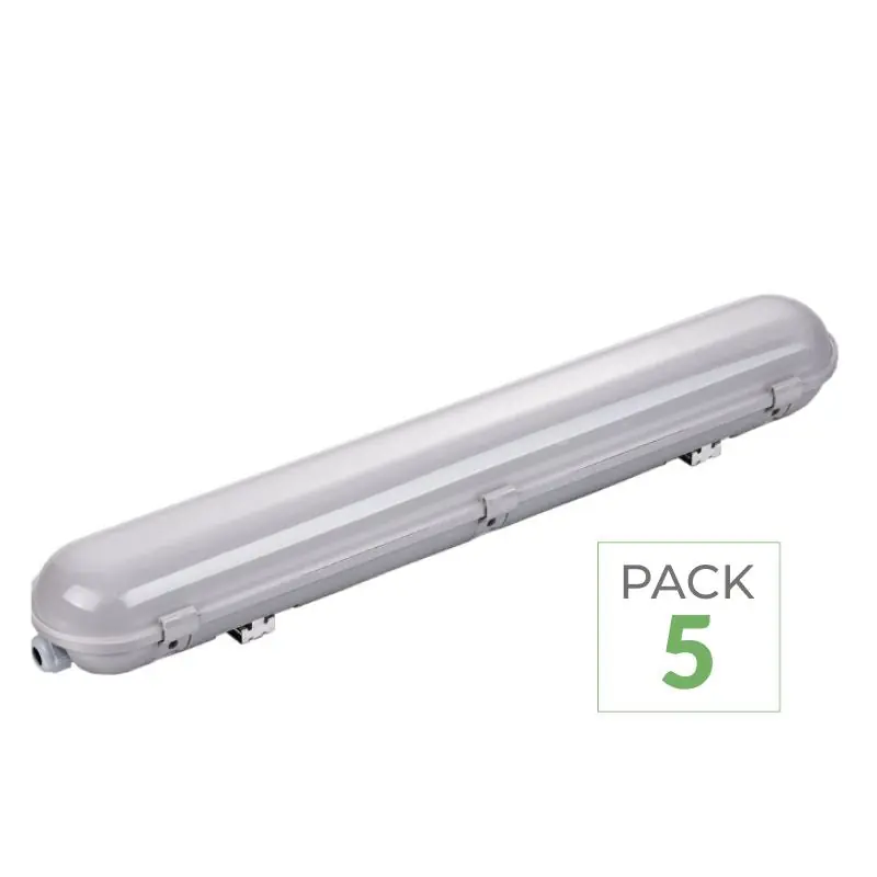 Pack de 5 - Réglette LED Étanche IP65 150CM 55W 120° avec Détecteur