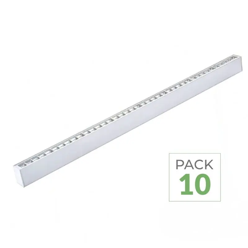 Pack de 10 - Réglette suspendue 35W 3.3 x 7 x 120 cm