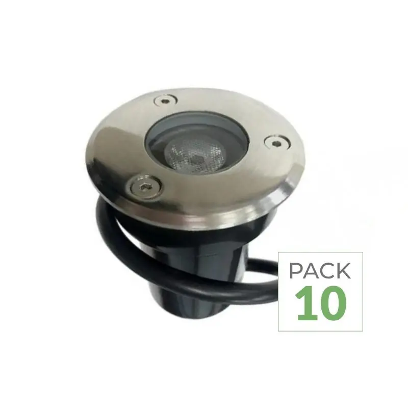 Pack de 10 - Spot Extérieur Encastrable LED IP65 220V Sol 3W 45°
