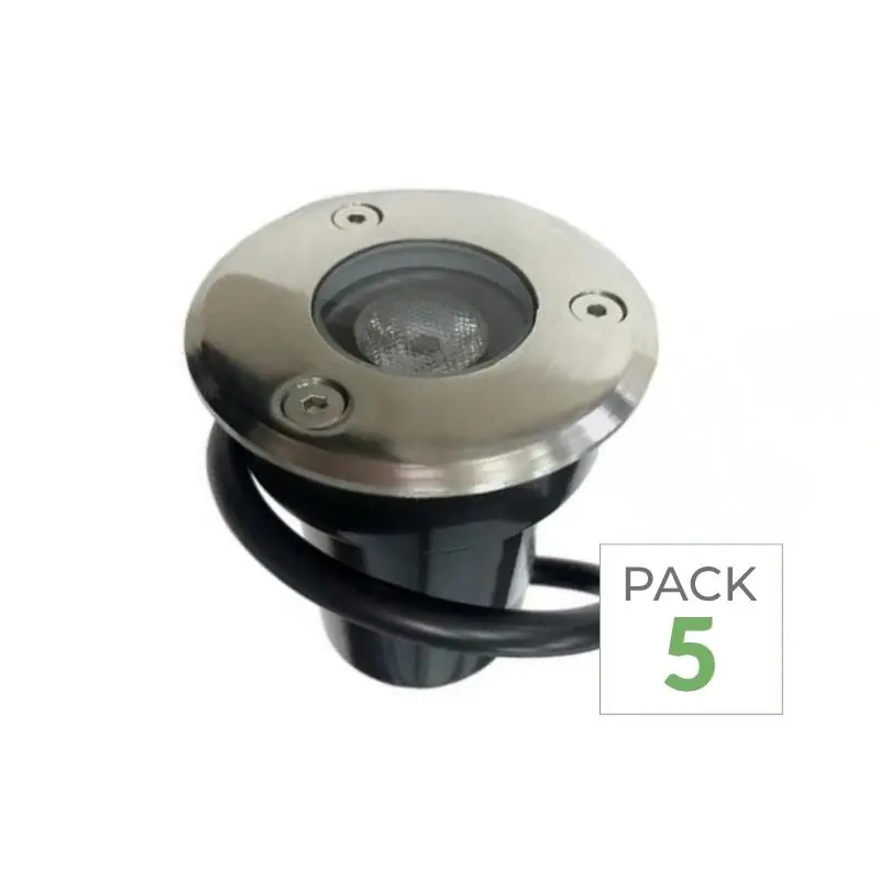 Pack de 5 - Spot Extérieur Encastrable LED IP65 220V Sol 3W 45°