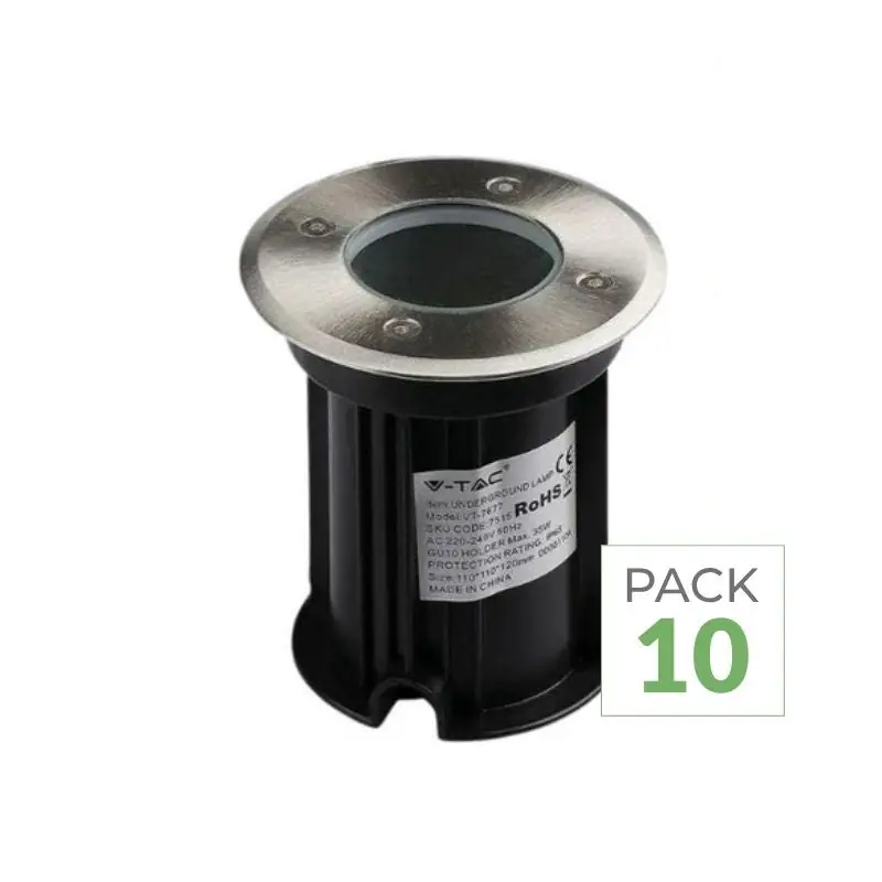 Pack de 10 - Spot LED Extérieur Encastrable IP65 pour Ampoule GU10