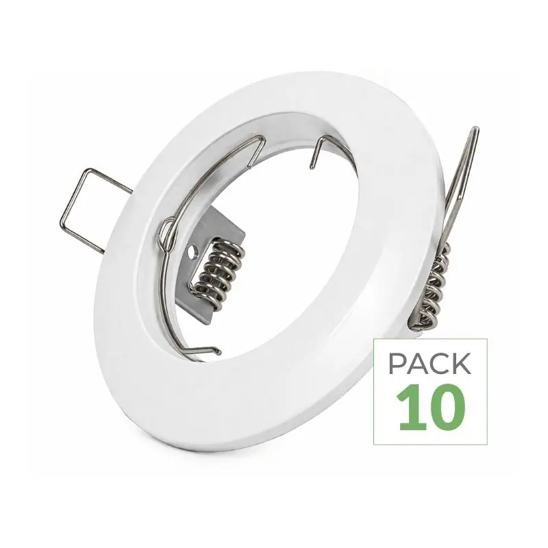 Pack de  10 - Support Spot Encastrable GU10 Rond en Acier