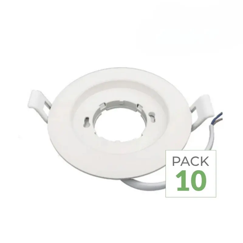 Pack de  10 - Support Spot Encastrable GX53 LED Rond BLANC