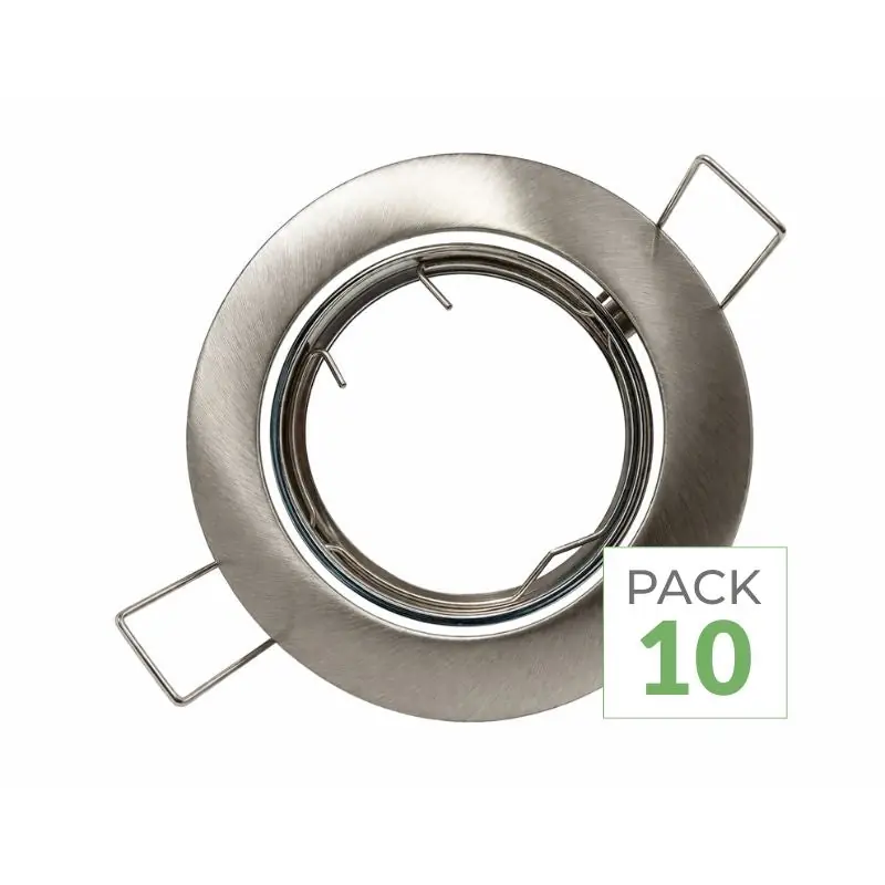 Pack de  10 - Support Spot Encastrable GU10 LED Orientable Rond