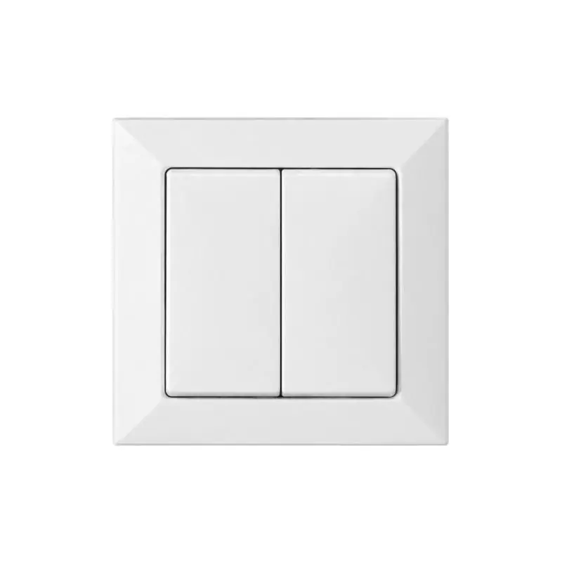 Interrupteur Mural Double Encastré 10A - Blanc mat