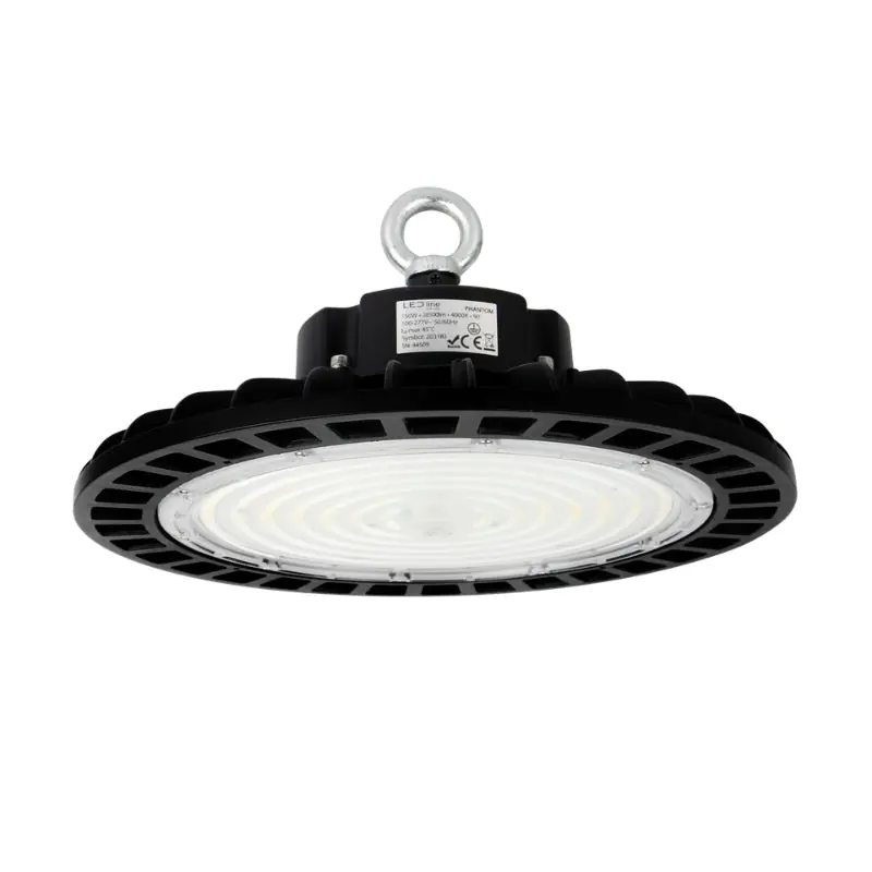 Cloche LED industrielle UFO 100W 175lm\\/W 120° IP65 CRI80 Noir DALI-2