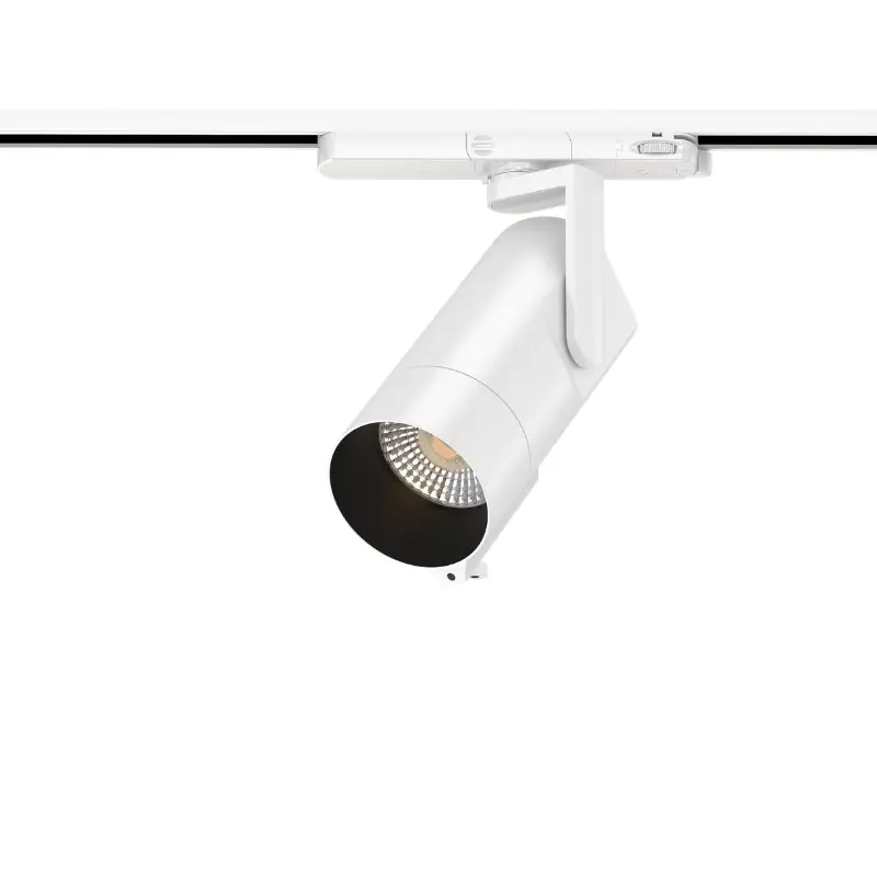 Spot LED sur Rail Triphasé Intelligent IA 35W CCT 24° Blanc