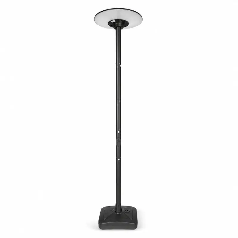 Lampe Solaire Extérieure Noire 15W CCT avec Mât 2,5m + Télécommande - 3000K\\/4000K\\/6000K