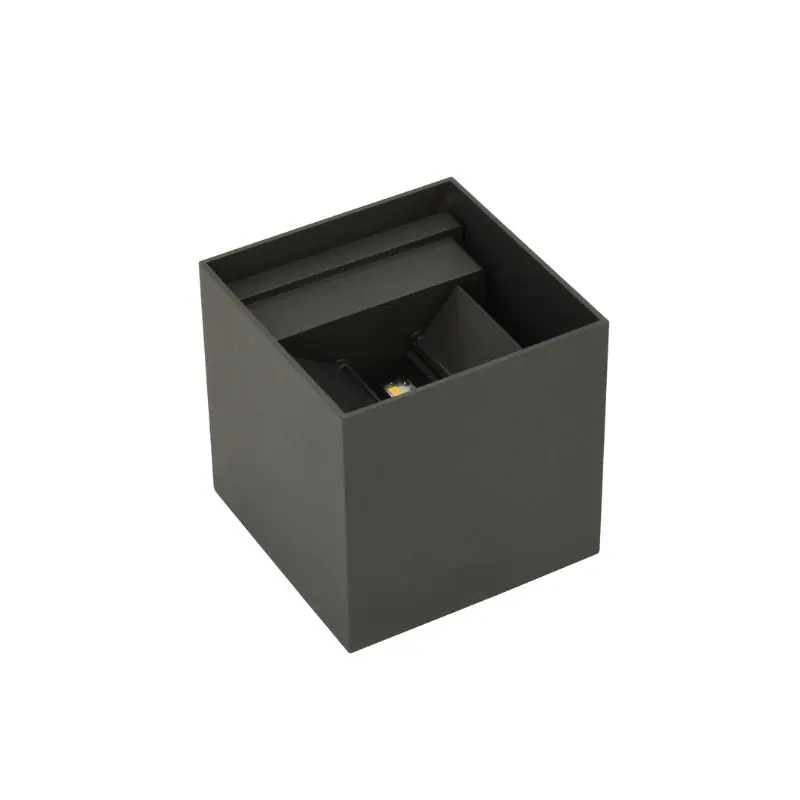 Applique Murale Graphite Grise 12W Double Faisceau IP65 Cube