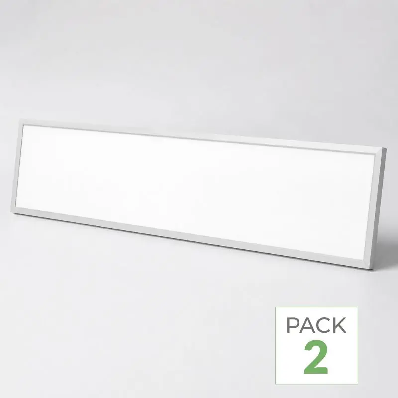 Pack de 2 - Panneau LED Backlit CCT 120x30cm 28W UGR<19 140lm\\/W Cadre Blanc - 3000K\\/4000K\\/6000K