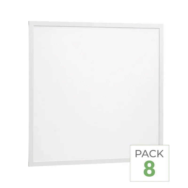 Pack de 8 - Panneau LED 36W 60x60 BLANC Dimmable 110lm\\/W avec Détecteur de Mouvement