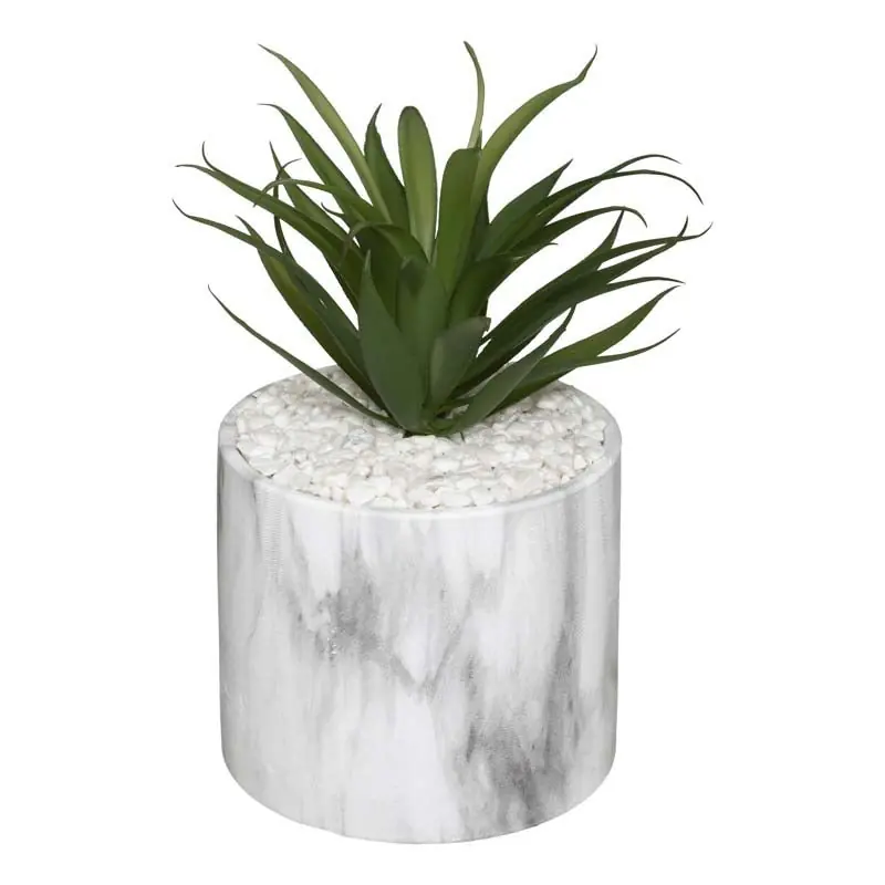 18 cm kunstmatige vetplant met marmeren pot