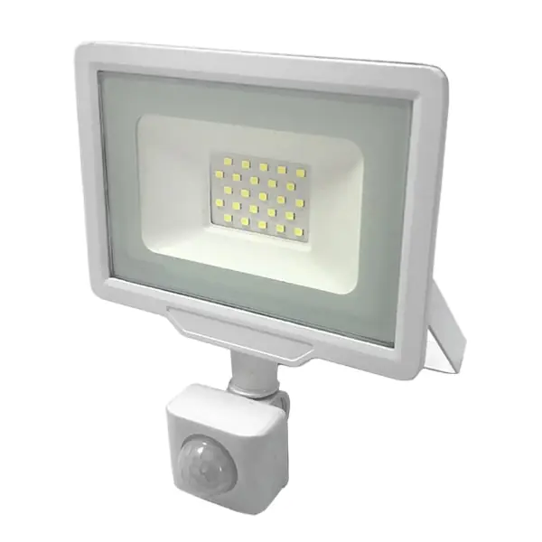 Outdoor LED -projector 30W IP65 Wit met Twilight Motion Detector