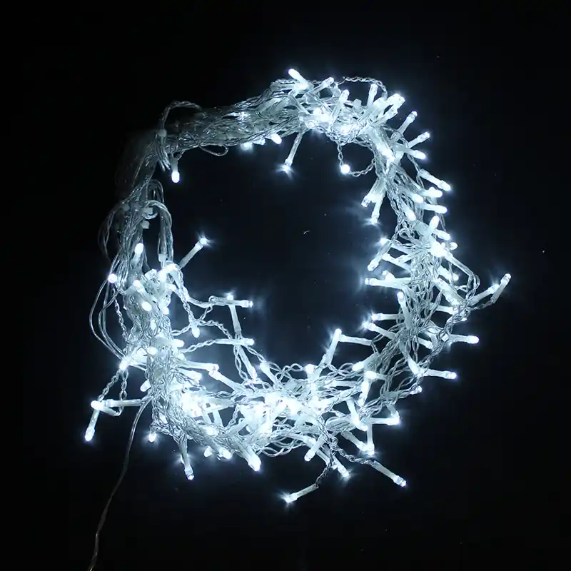Lichtgordijn 120Led IP44 2m 8 Modi - Transparante kabel, blauw