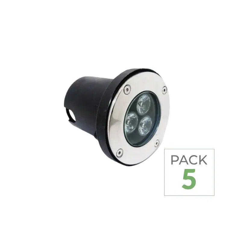 IP65 220V SOL 3W 80 ° Outdoor LED -plek (pakket van 5)
