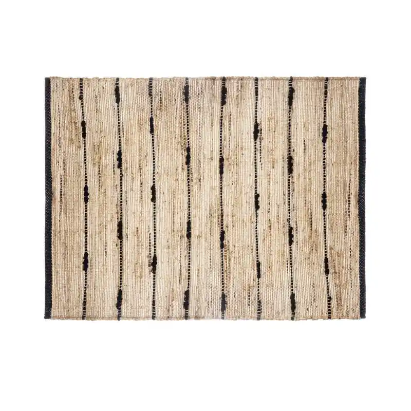 Rechthoekige jutemat met katoenen kras 60x90 cm