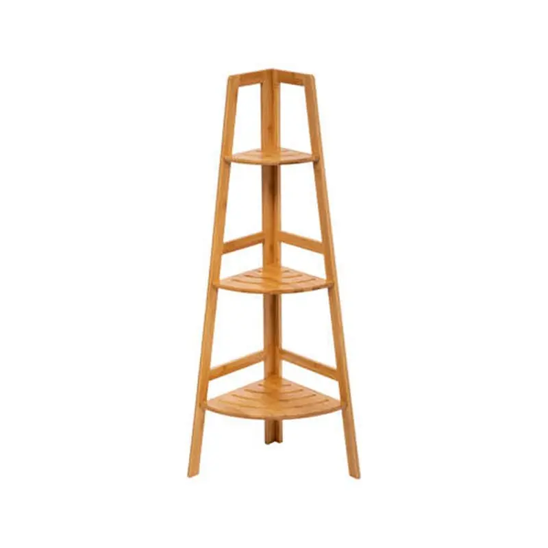 Bamboe badkamer hoekplank 3 niveaus 32x32x103 cm