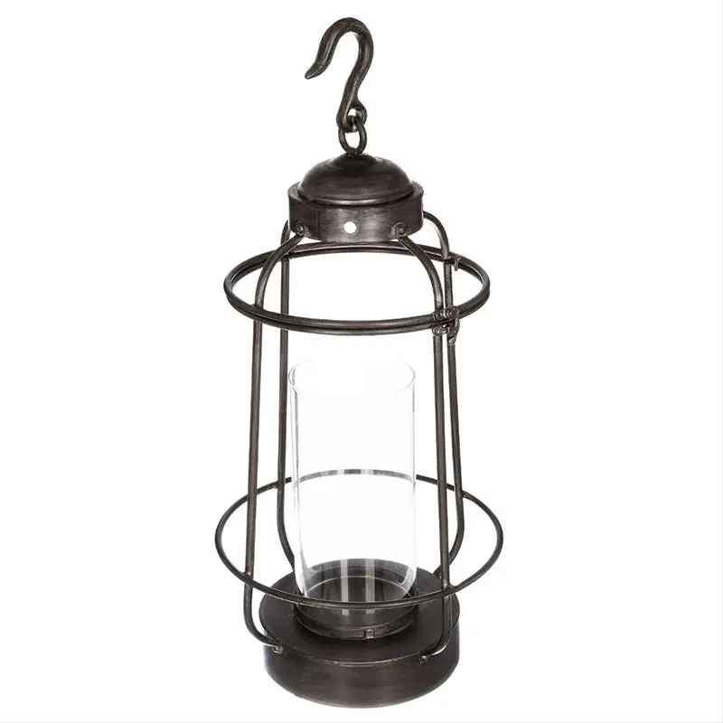 Decoratieve lantaarn om in metaal en glas 63 cm te hangen