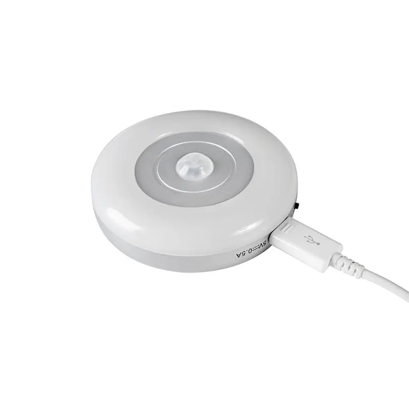 Oplaadbare LED -verlichting door USB met ronde bewegingsdetector