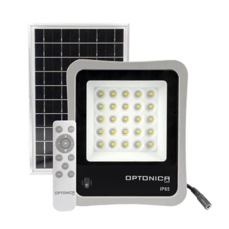 LED 8W IP65 Solar Projector (opgenomen zonnepaneel + afstandsbediening)