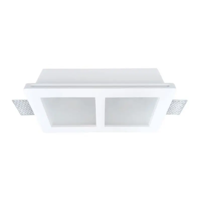 GU10 Dubbele LED Vierkante Witte Spotsteun ø215mm + ondoorzichtige ramen
