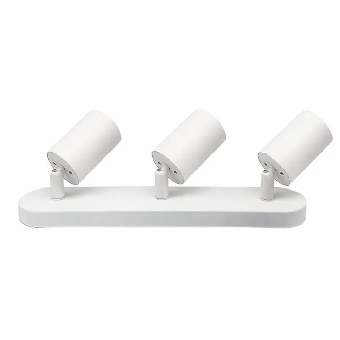 Plafondlamp met 3 verstelbare spots in wit aluminium voor GU10 lampen