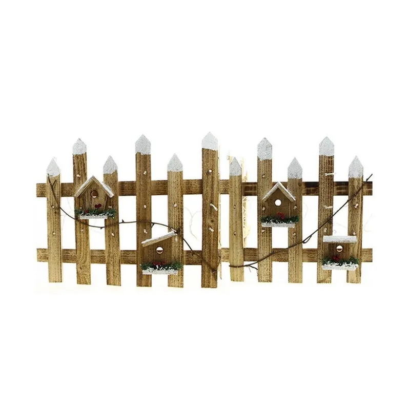 Valla de madera LED 98x4x40 cm