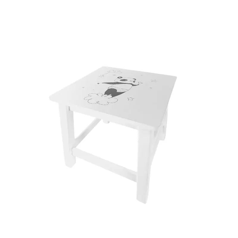 Taburete de panda de madera
