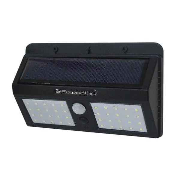 Luz de pared solar negra LED 1.5W IP54