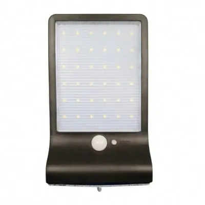 Lámpara de pared solar de 2.5W LED negro con detector de movimiento